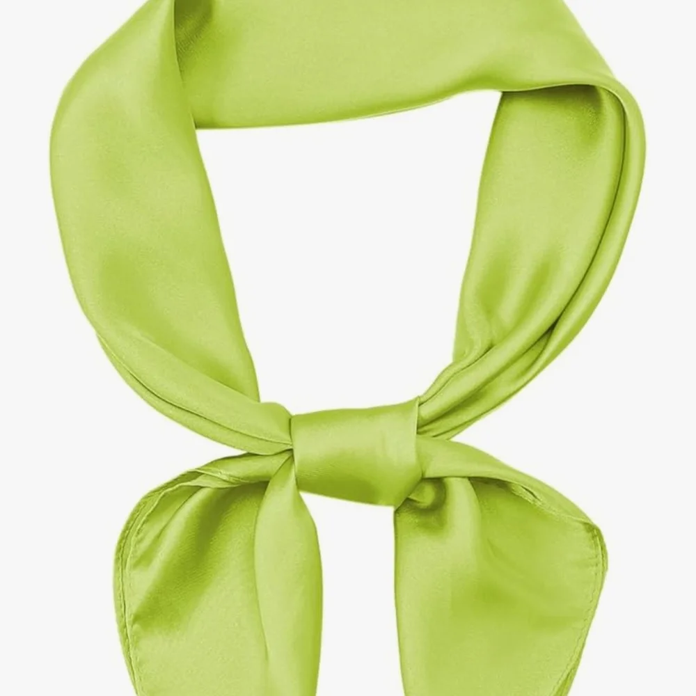 Elegant Lime Green Satin Headscarf